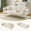2-Sitzer Schlafsofa Samt Beige, 173x75x70 cm, verstellbare Rückenlehne Bild 4