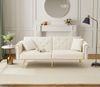 2-Sitzer Schlafsofa Samt Beige, 173x75x70 cm, verstellbare Rückenlehne Bild 3