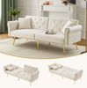 2-Sitzer Schlafsofa Samt Beige, 173x75x70 cm, verstellbare Rückenlehne Bild 4