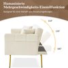 2-Sitzer Schlafsofa Samt Beige, 173x75x70 cm, verstellbare Rückenlehne Bild 5