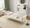 2-Sitzer Schlafsofa Samt Beige, 173x75x70 cm, verstellbare Rückenlehne Bild 2
