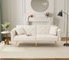 2-Sitzer Schlafsofa Samt Beige, 173x75x70 cm, verstellbare Rückenlehne Bild 3