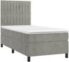 vidaXL Boxspringbett mit Matratze & LED Hellgrau 90x200 cm Samt 3136221 Bild 3