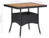 vidaXL Garten-Esstisch Schwarz Poly Rattan und Massivholz Akazie 46171 Bild 4