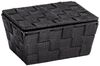 WENKO Aufbewahrungskorb mit Deckel Adria Schwarz - Badkorb, Polypropylen, 19 x 10 x 14 cm, Schwarz Bild 2