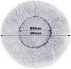 lionto Donut Hundebett, rundes Hundesofa mit Plüschbezug & Anti-Rutsch-Noppen, weich & gemütlich, 50 cm Durchmesser, hellgrau Bild 5