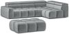 Ecksofa Designersofa DARCY in Stoff Salvador Grau Ottomane Links Bild 5