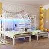 Etagenbett aus Metall und MDF mit LED, Stauraumstufen & Schreibtisch, 90x200 cm, Weiß, ohne Matratze Bild 5