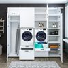 Roomart • Waschmachinen Schrankwand Hauswirtschaftsraum & Waschküche • Mit Schubladen und Ausziehbrett • 254 cm Breit • Weiß Bild 2