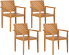 Beliani 'BARATTI' Essgruppe für 4 Personen, Akazienholz Heller Holzfarbton, 180x90x74 cm Bild 4