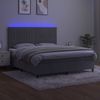 vidaXL Boxspringbett mit Matratze & LED Hellgrau 160x200 cm Samt 3136251 Bild 4