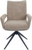 Esszimmerstuhl HWC-O78, Küchenstuhl Stuhl, drehbar Auto-Return, Stoff/Textil Chenille (310g/m²) Öko-Tex ~ hellbraun Bild 5
