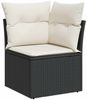 vidaXL 9-tlg. Garten-Sofagarnitur mit Kissen Schwarz Poly Rattan 3328015 Bild 4