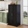 MODFU Sideboard Moderner Buffetschrank,mit Türen (mit LED-Sensorlicht, 2-türiger Hochschrank aus MDF mit verstellbaren Regalböden, 1 St, 120x60x40xcm), ideal für Küche & Wohnzimmer Bild 3
