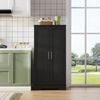 MODFU Sideboard Moderner Buffetschrank,mit Türen (mit LED-Sensorlicht, 2-türiger Hochschrank aus MDF mit verstellbaren Regalböden, 1 St, 120x60x40xcm), ideal für Küche & Wohnzimmer Bild 2