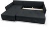 AX LIVING Ecksofa Damascus Schwarz mit Schlaffunktion Bettkasten Schlafsofa 212 cm links Bild 5