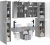 vidaXL Badezimmermöbel-Set 6 pcs Grau Sonoma Ingenieurholz und Glas 3407180 Bild 3