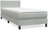 vidaXL Boxspringbett mit Matratze & LED Hellgrau 80x220 cm Samt 3317097 Bild 3