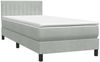 vidaXL Boxspringbett mit Matratze & LED Hellgrau 80x220 cm Samt 3317097 Bild 5