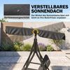 Outsunny Hollywoodschaukel wasserabweisende Schaukelbank für Garten, 3-Sitzer, mit verstellbarem Dach, Schwingbank, 1 tlg, Gartenschaukel, Stahl Schwarz 172 x 110 x 153 cm Bild 4