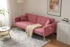 Elegantes Schlafsofa mit Lammwollstoff, verstellbarer Rückenlehne, Holzrahmen, Seitentaschen und goldenen Beinen,Rosa Bild 3