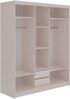 Kleiderschrank LAOS Schiebetürenschrank Kaschmir mit Akustikpaneel-Design (Lamellen) Aristan-Eiche & Spiegel, Inkl. Innenausstattung - mit Schubladen Bild 4