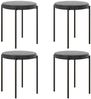 HOMCOM Esszimmerstuhl Thekenhocker mit gepolstertem Sitz, Rundhocker, Barhocker (Hocker, 4 St), für Wohnzimmer, Esszimmer, Dunkelgrau Bild 2