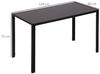 HOMCOM Esstisch für 4 Personen, mit Tischplatte aus Hartglas (120 x 60 cm Küchentisch, 1-St, moderner Tisch), für Küche, Esszimmer Wohnzimmer Schwarz Bild 2