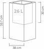 Scheurich C-Cube High 54, Hochgefäß/Blumentopf/Pflanzkübel, quadratisch, aus Kunststoff Farbe: Stony Black, 38 cm Durchmesser, 53,7 cm hoch, 26 l Vol. Bild 2