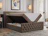 Mks Möbel 'Gold-9' Boxspringbett mit Bettkasten und LED-Beleuchtung, 180x200 cm, Braun, Velours, Hart (H4) Bild 2