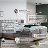 Belanoti Boxspringbett EON (Boxspringbett 180x200 elektrisch verstellbar Bett 180x200 mit Motor, 7-Zonen Taschenfederkern Matratze inklusive Visco Topper), in der Farbe Beige H2/H3 Polsterbett Motorbett mit Eiche Bild 4
