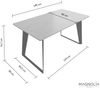 Esstisch 140x80cm graue Keramikplatte schwarze U-Form Beine : Grau Bild 3