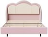 HOMAVO 140×200 cm Polsterbett, Kinderbett, Rosa, Samt, Doppelbett, mit LED-Beleuchtung Bild 4