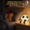 ANYSUN LED Nachtlicht Kinder Fußball Silikonlampe mit Touch-Steuerung und Timer, 1200mAh wiederaufladbare Nachtlampe, Geschenk für Mädchen Jungen, Warmweiß, Tageslichtweiß, Bedside Touch Nachtlicht Deko für Kinderzimmer Schlafzimmer Bild 3