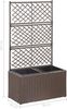 Rankkasten Pflanzgefäß ELOT aus Rattan Braun 2 Töpfe 58x30x107cm Hochbeet mit Rankgitter Pflanzkasten Balkon Terrasse Blumenkasten Pflanzkübel mit Rankhilfe Bild 2
