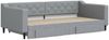 vidaXL Tagesbett Ausziehbar mit Schubladen Hellgrau 100x200 cm Stoff 3197467 Bild 3