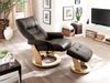 Relaxsessel >Montreal< mit Hocker Leder, TV Sessel Belastbarkeit bis 130 Kg, Braun Bild 2