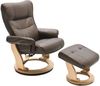 Relaxsessel >Montreal< mit Hocker Leder, TV Sessel Belastbarkeit bis 130 Kg, Braun Bild 3