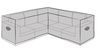 Wetterfeste Schutzhülle Abdeckung für L-förmiges Garten Lounge Set, Polyester grau, 215 x 215 x 85 cm Bild 3