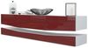 Vladon Lowboard City, TV-Kommode mit Sockelelement, 1 offenem Fach und 3 Schubkästen, Weiß matt/Bordeaux Hochglanz (178 x variabel x 39 cm) Bild 5
