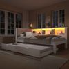 Ausziehbett 90×200 cm mit LED, USB und Regal, Weiß, ohne Matratze Bild 2