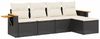 vidaXL 5-tlg. Garten-Sofagarnitur mit Kissen Schwarz Poly Rattan 3226756 Bild 2