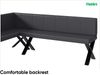 MEBLINI Eckbank für Esszimmer mit ausziehbarem Tisch - Küchenbank - Essecke - Sitzecke Küche - PETER - X-Beine 142x196x87cm Links - Grau Kunstleder/B Weiß Hochgl. Bild 5