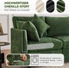 Ecksofa mit Hocker, Zier- und Armlehnenkissen, Chenille, L-Form Bild 5