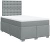 vidaXL Boxspringbett mit Matratze Hellgrau 120x190 cm Stoff 3290441 Bild 2