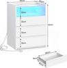 MSMASK Nachttisch mit LED-Beleuchtung und Steckdosen, 3 Schubladen, 45 x 35 x 61 cm (2-St), Nachtschrank mit Sichtbarer Glastischplatte Bild 2