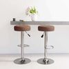 Barhocker KENTR höhenverstellbar 2er Set Braun Stoff | Barstühle drehbar Küchenhocker Thekenhocker für Küche Hausbar Bild 3