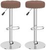Barhocker KENTR höhenverstellbar 2er Set Braun Stoff | Barstühle drehbar Küchenhocker Thekenhocker für Küche Hausbar Bild 2