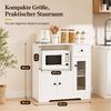 Yorbay Sideboard mit Kabeldurchlass & Acrylglastür, Küchenschrank Vitrine (80×40×80 cm, weiß), für Mikrowelle, Kaffeeecke & Wohnzimmer Bild 2