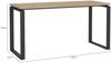 Dmora Schreibtisch Arignano, Mehrzweckschreibtisch, Bürotisch für PC, Eckschreibtisch, 150x60 h76 cm, Eiche und Grau Bild 3